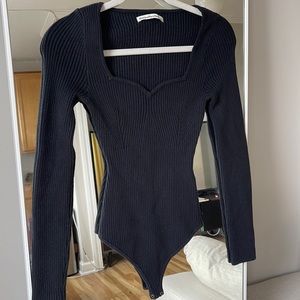 Ribbed Sweetheart Bodysuit Abercrombie & Fitch